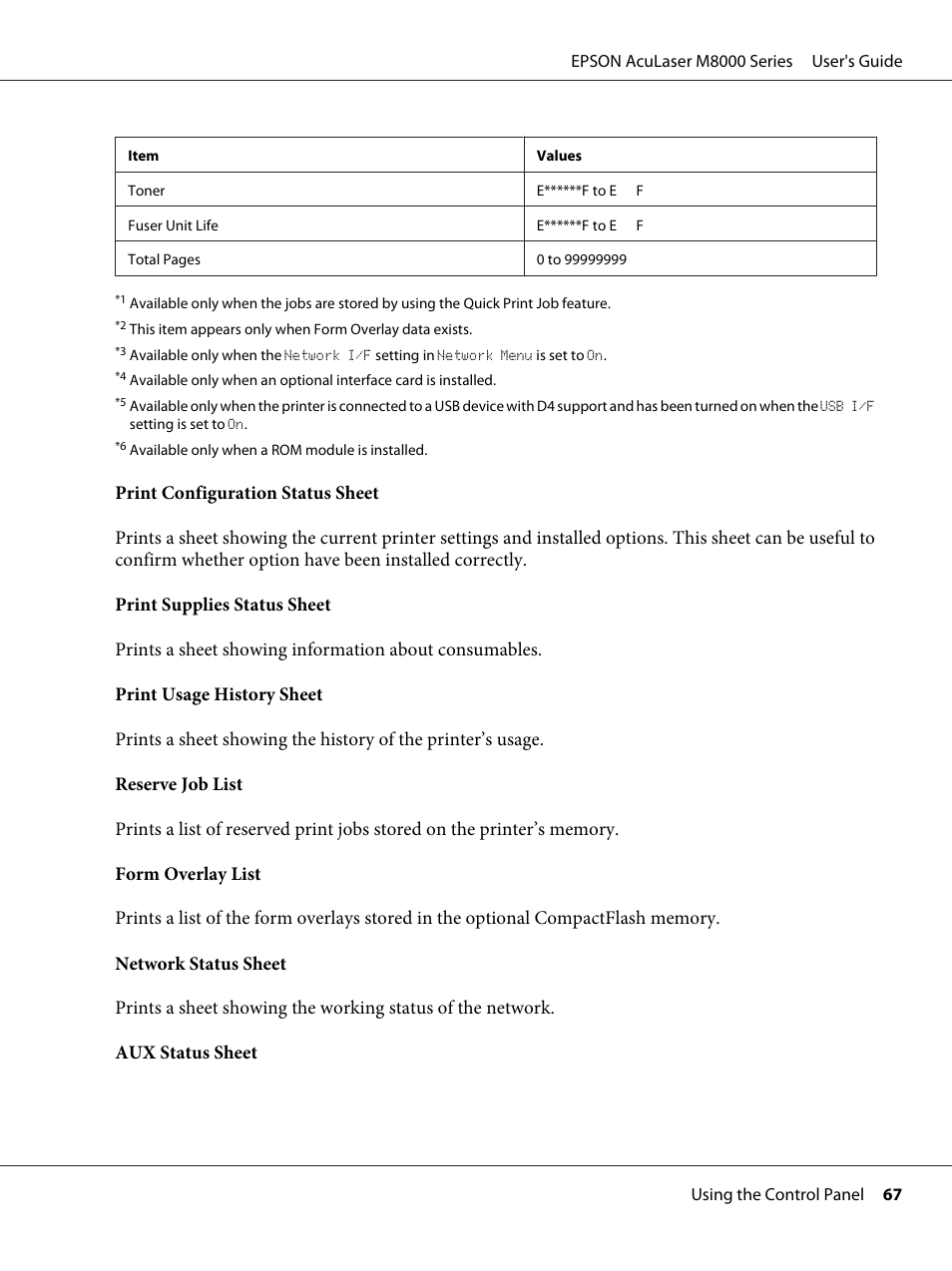 Epson ACULASER M8000 series User Manual | Page 67 / 248