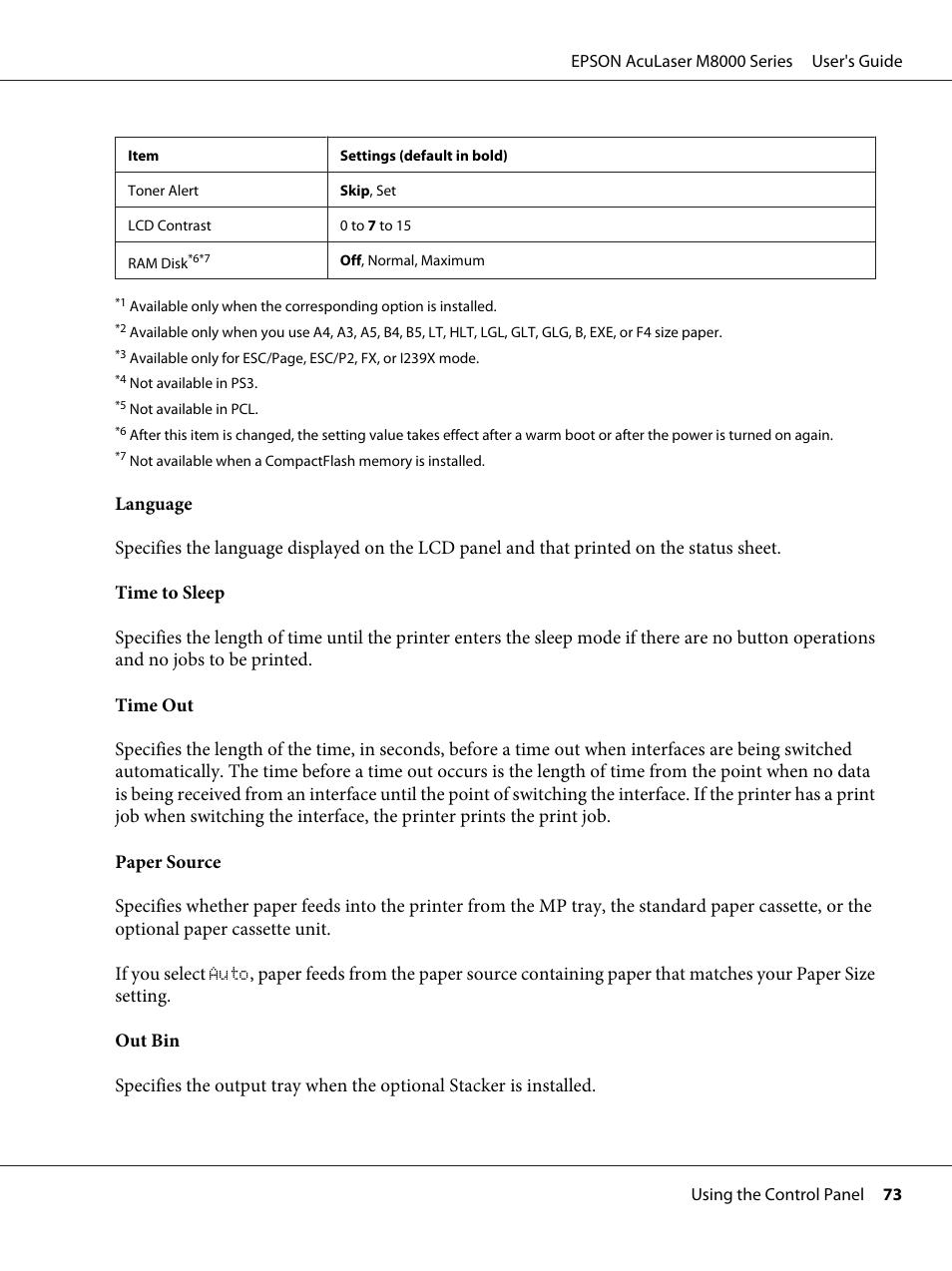 Epson ACULASER M8000 series User Manual | Page 73 / 248