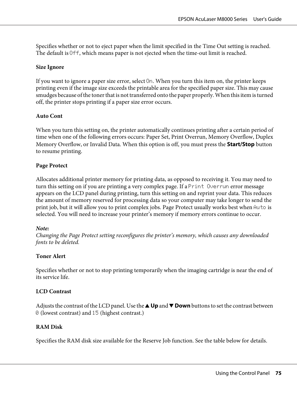 Epson ACULASER M8000 series User Manual | Page 75 / 248