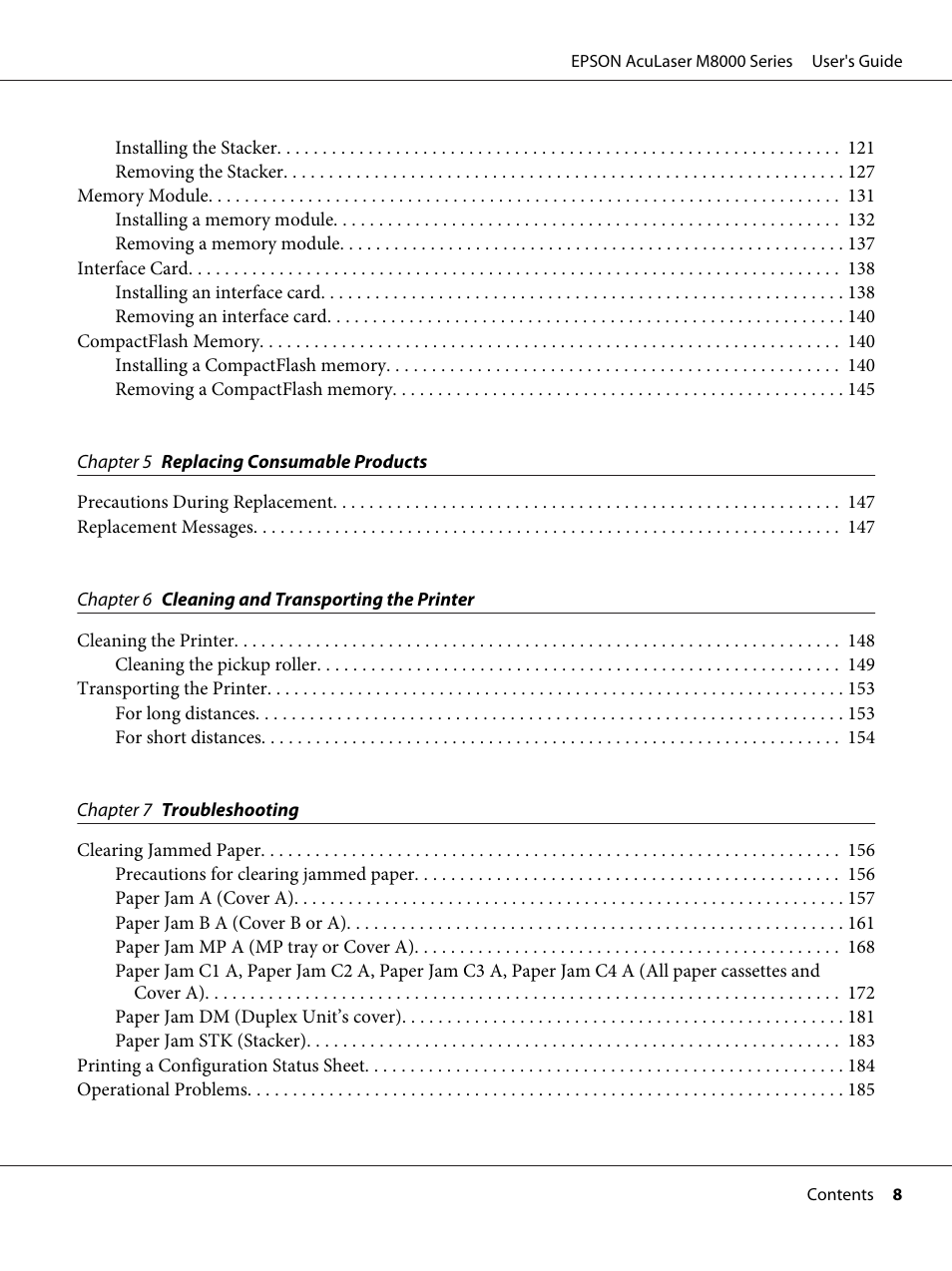 Epson ACULASER M8000 series User Manual | Page 8 / 248