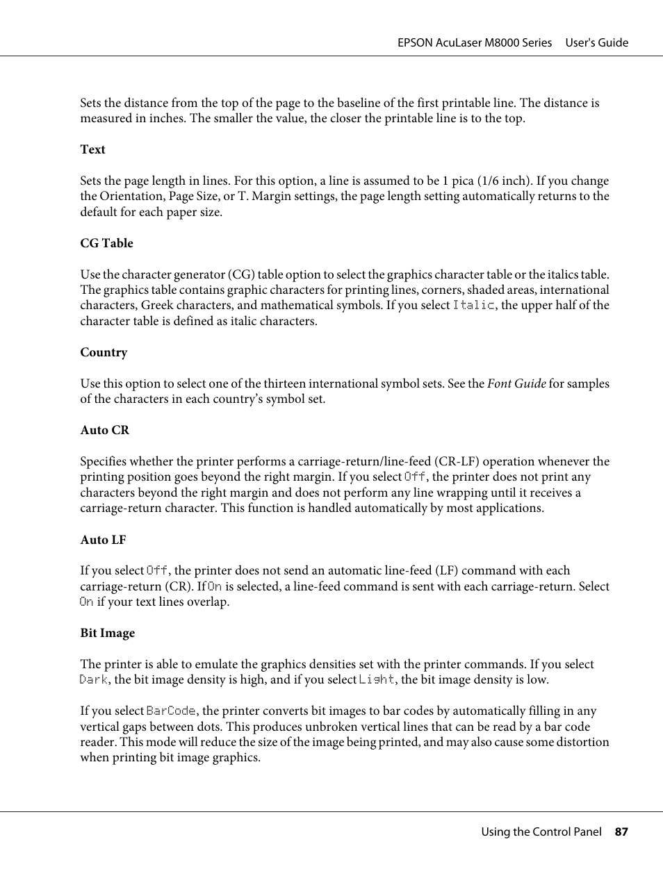 Epson ACULASER M8000 series User Manual | Page 87 / 248