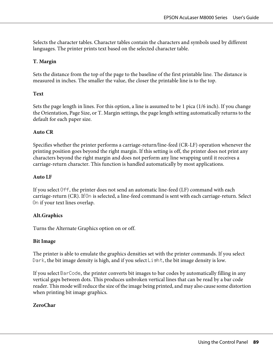 Epson ACULASER M8000 series User Manual | Page 89 / 248