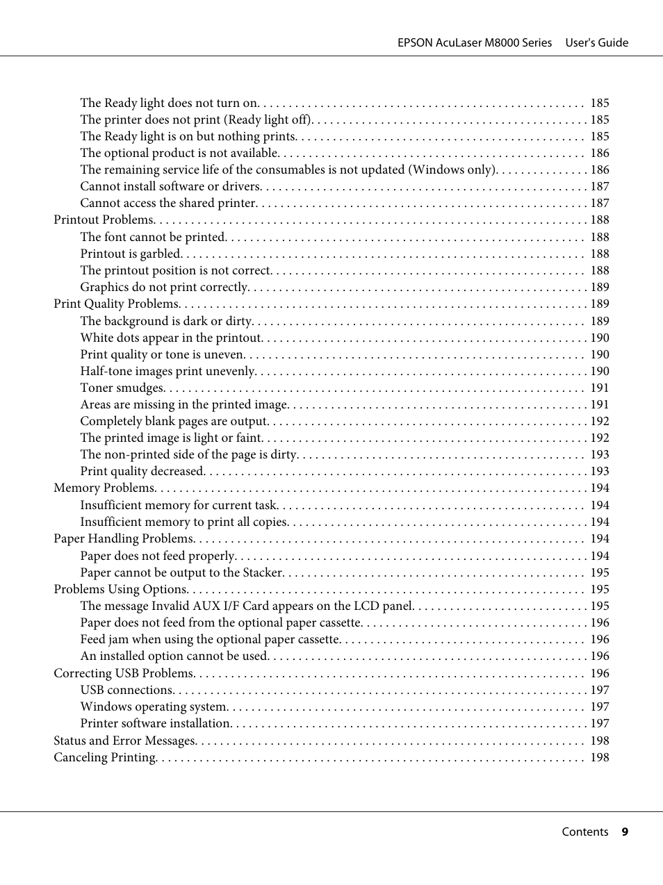 Epson ACULASER M8000 series User Manual | Page 9 / 248