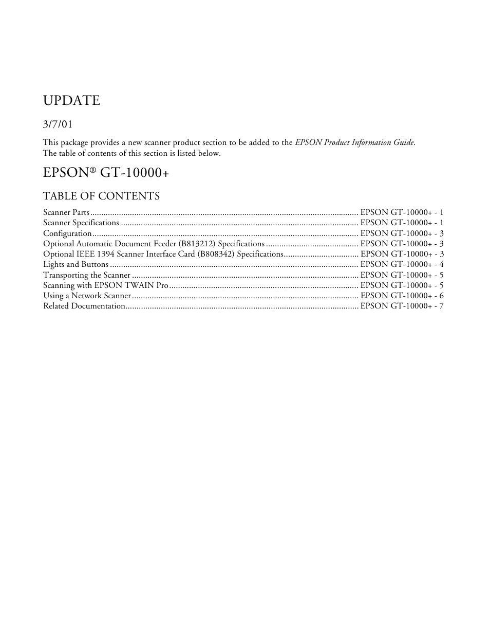 Epson GT-10000 User Manual | 9 pages