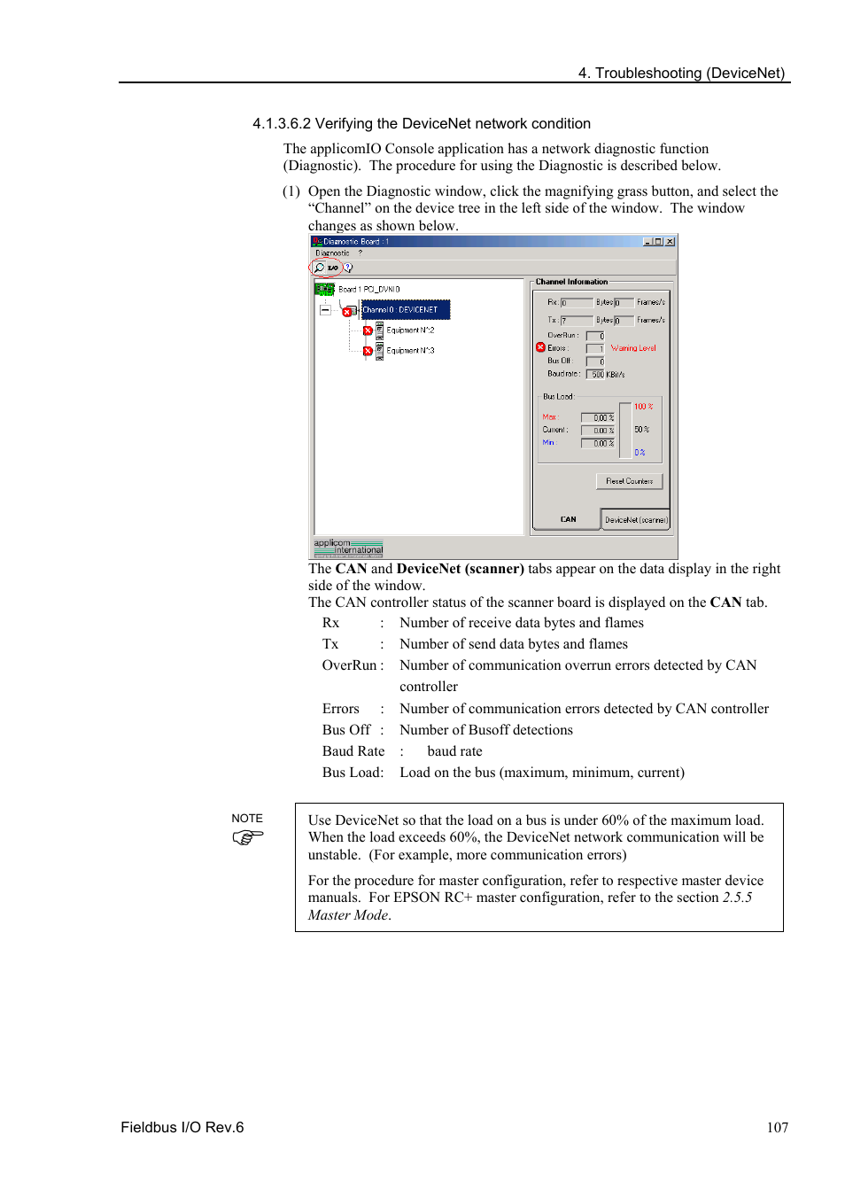 2 verifying the devicenet network condition | Epson EM07ZS1647F User Manual | Page 119 / 168