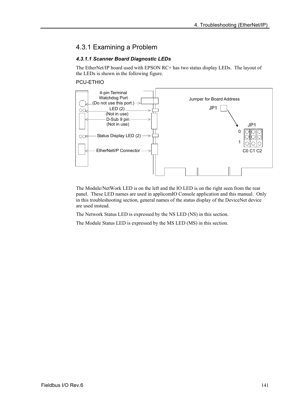 1 examining a problem, 1 scanner board diagnostic leds | Epson EM07ZS1647F User Manual | Page 153 / 168