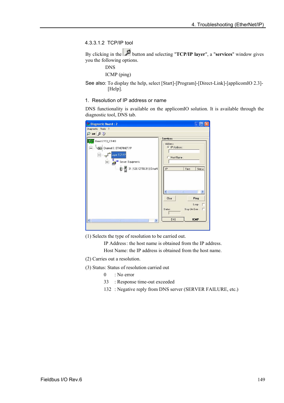 2 tcp/ip tool, Resolution of ip address or name | Epson EM07ZS1647F User Manual | Page 161 / 168