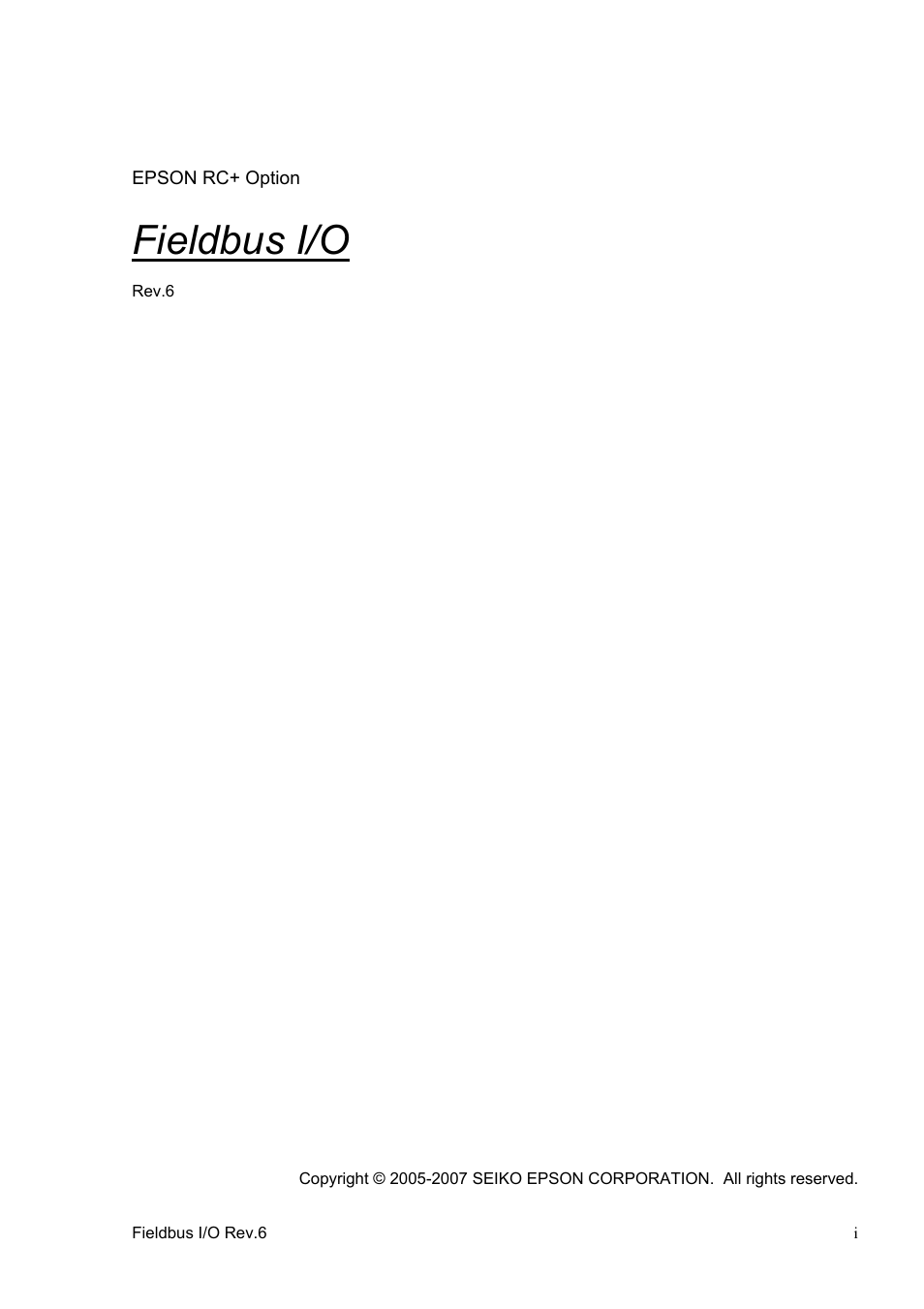 Preface, Fieldbus i/o | Epson EM07ZS1647F User Manual | Page 3 / 168