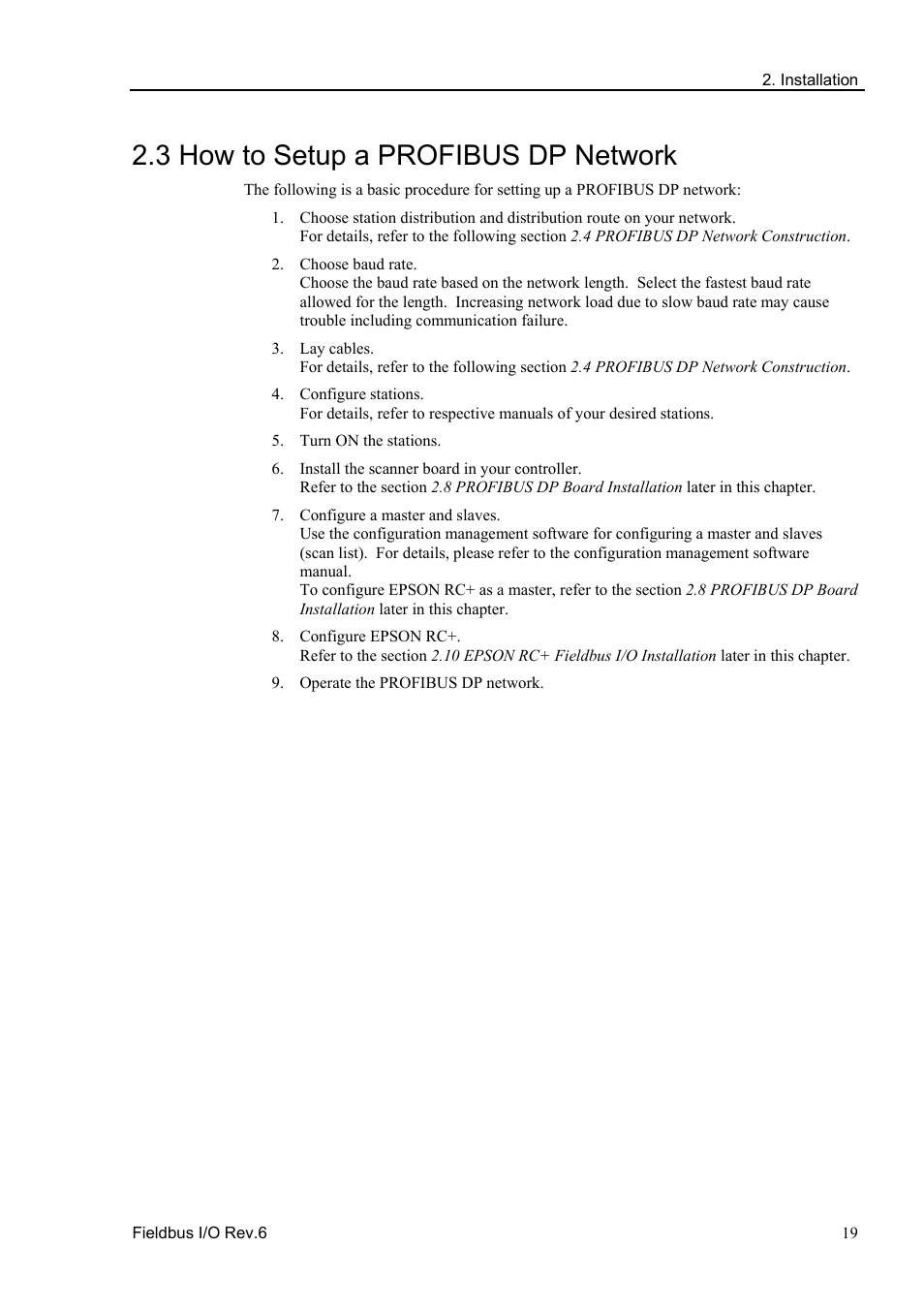 3 how to setup a profibus dp network | Epson EM07ZS1647F User Manual | Page 31 / 168