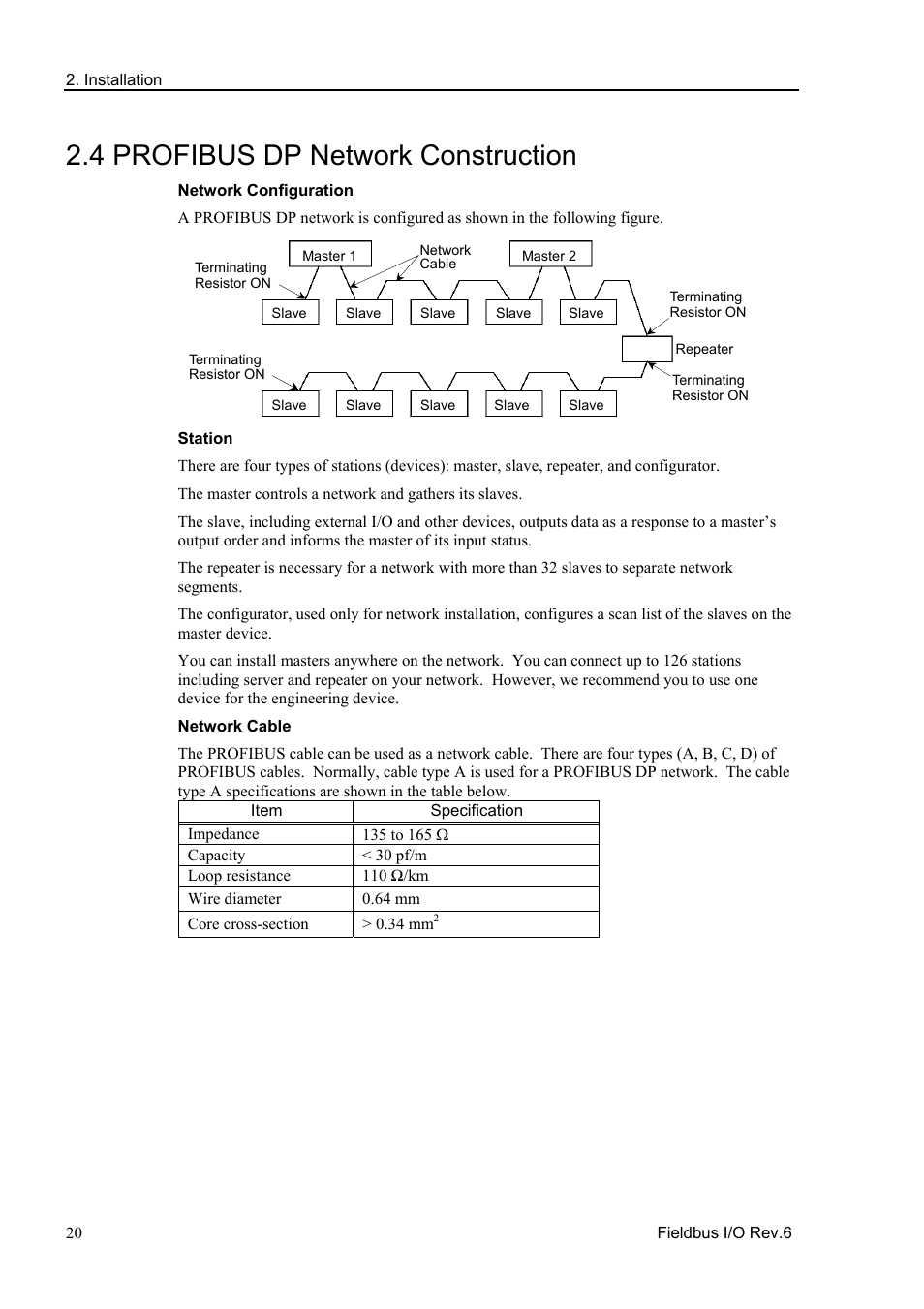 4 profibus dp network construction | Epson EM07ZS1647F User Manual | Page 32 / 168