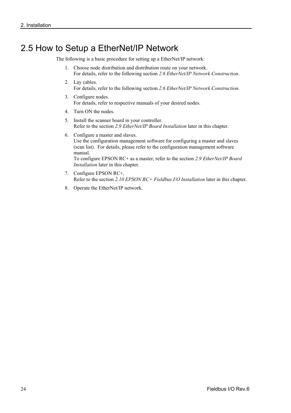 5 how to setup a ethernet/ip network | Epson EM07ZS1647F User Manual | Page 36 / 168