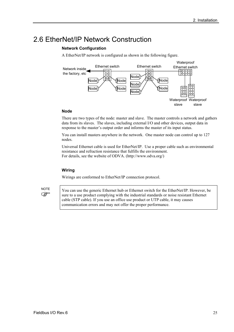 6 ethernet/ip network construction | Epson EM07ZS1647F User Manual | Page 37 / 168