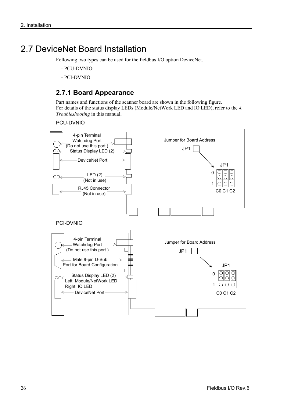 7 devicenet board installation, 1 board appearance | Epson EM07ZS1647F User Manual | Page 38 / 168