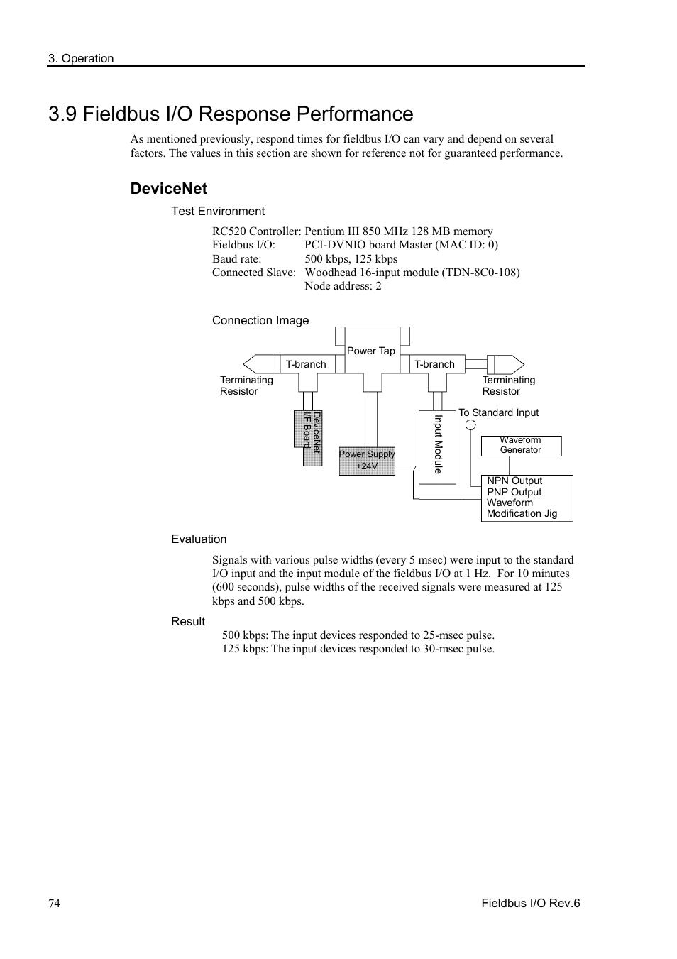9 fieldbus i/o response performance, Devicenet | Epson EM07ZS1647F User Manual | Page 86 / 168
