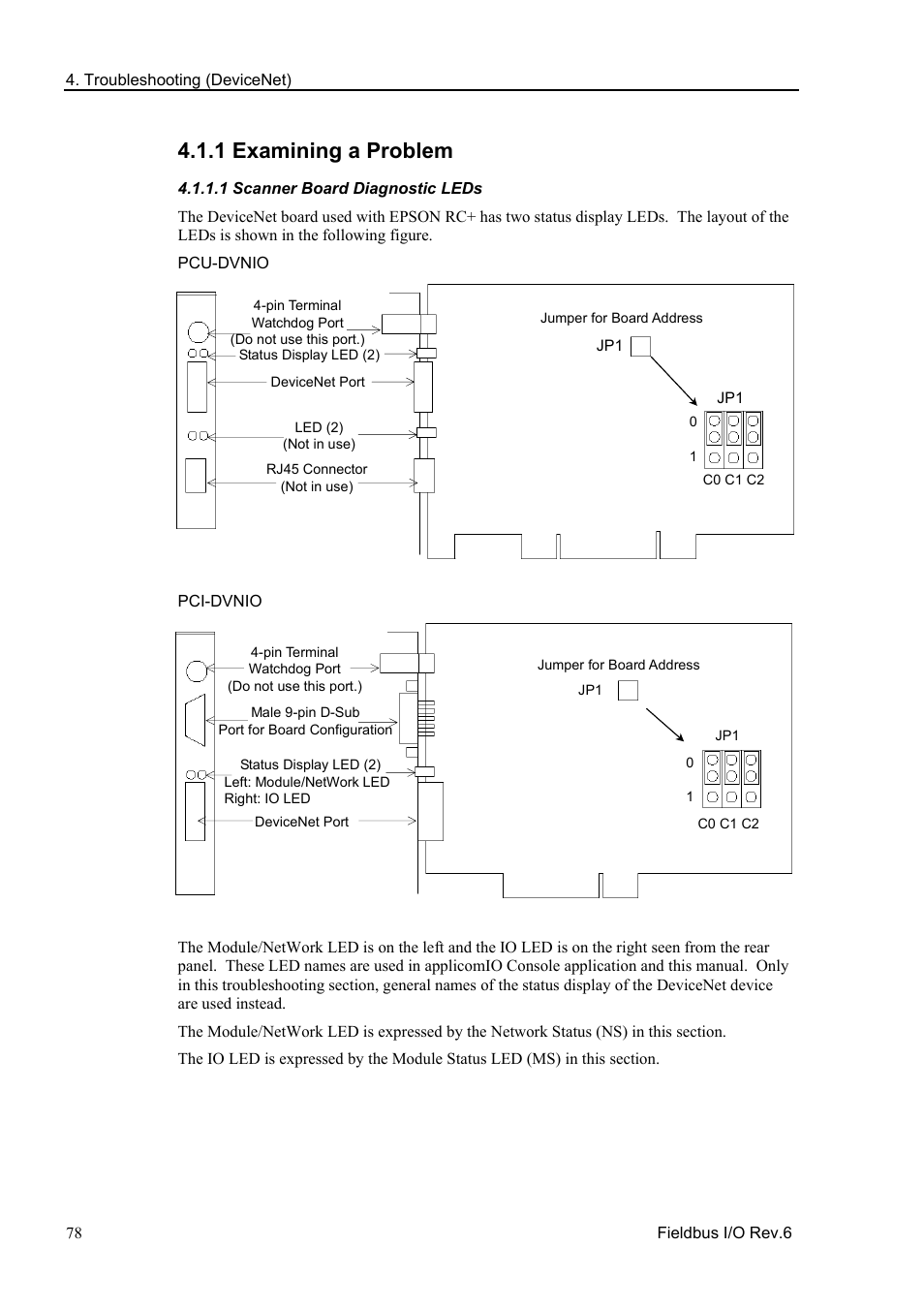 1 examining a problem, 1 scanner board diagnostic leds | Epson EM07ZS1647F User Manual | Page 90 / 168