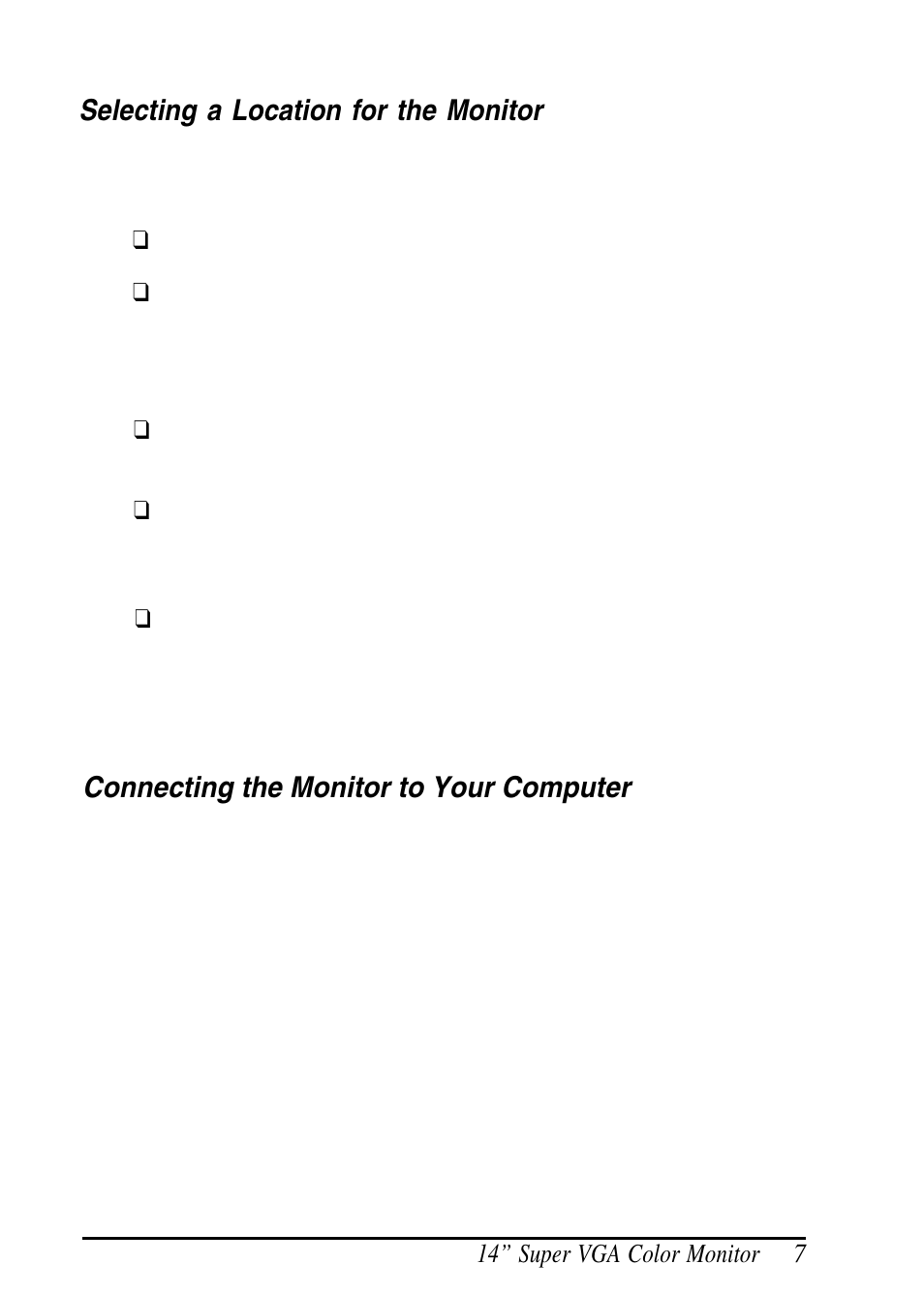 Selecting a location for the monitor, Connecting the monitor to your computer | Epson A881381 User Manual | Page 15 / 26