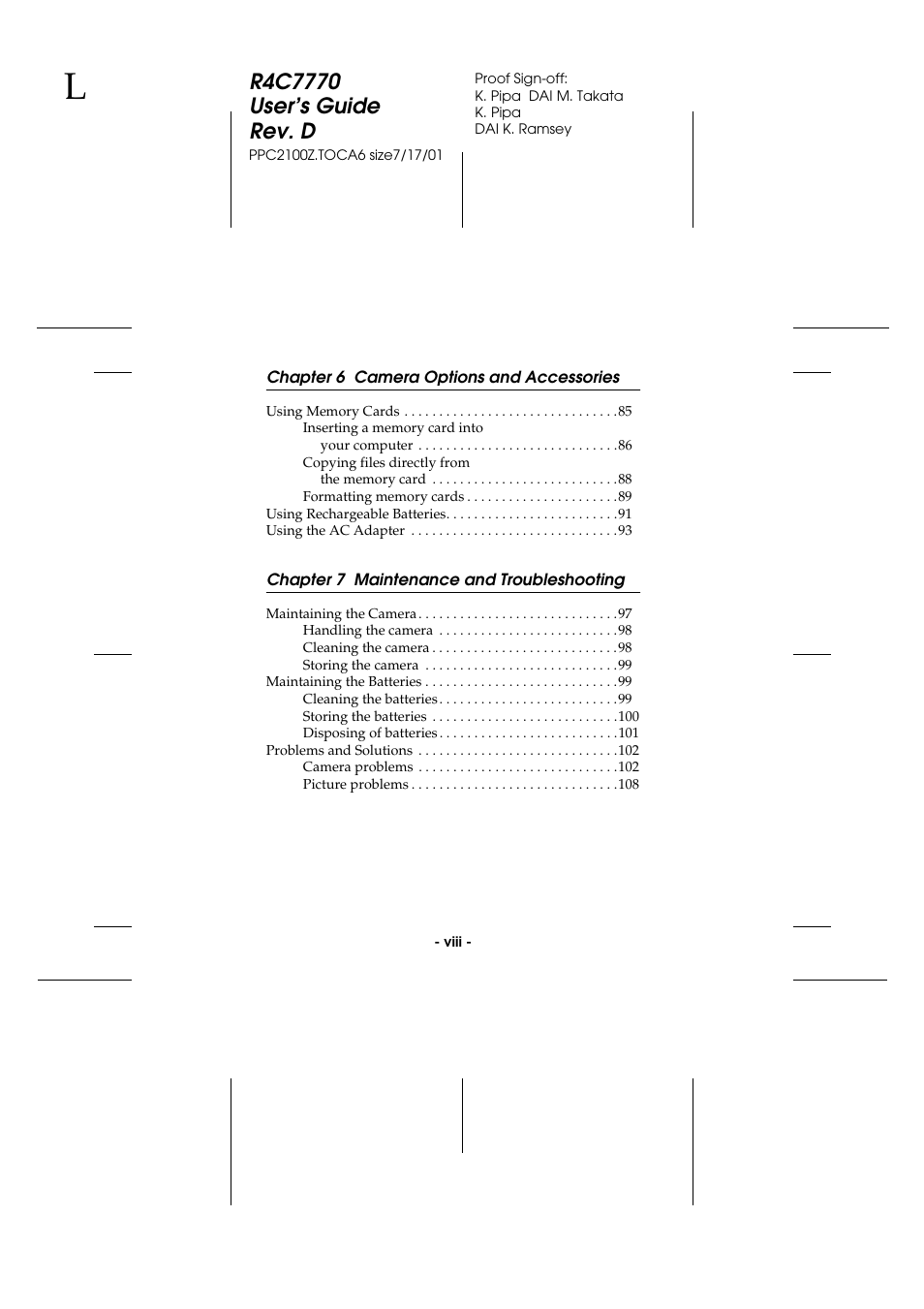 Epson 2100Z User Manual | Page 10 / 156