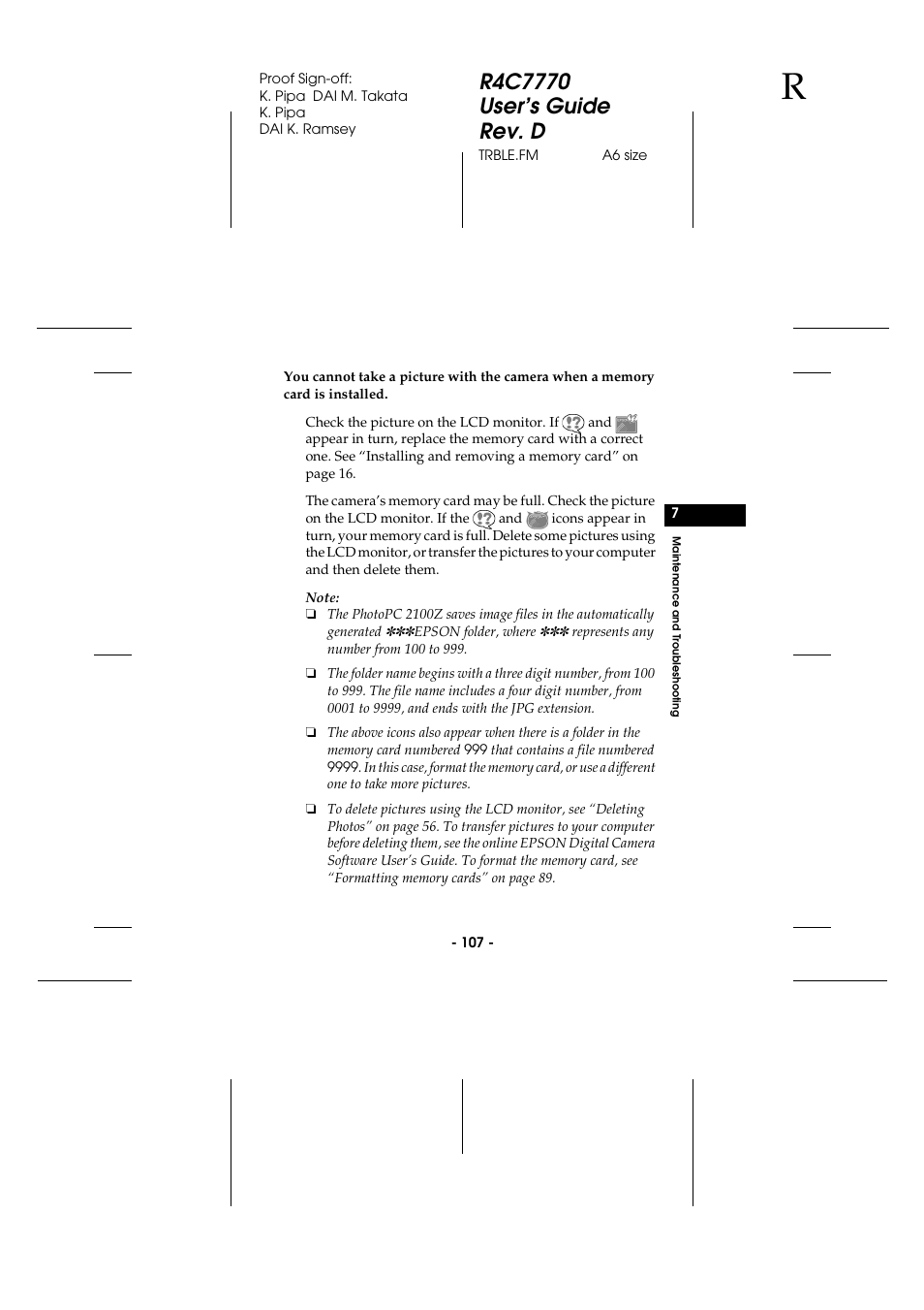 Epson 2100Z User Manual | Page 119 / 156