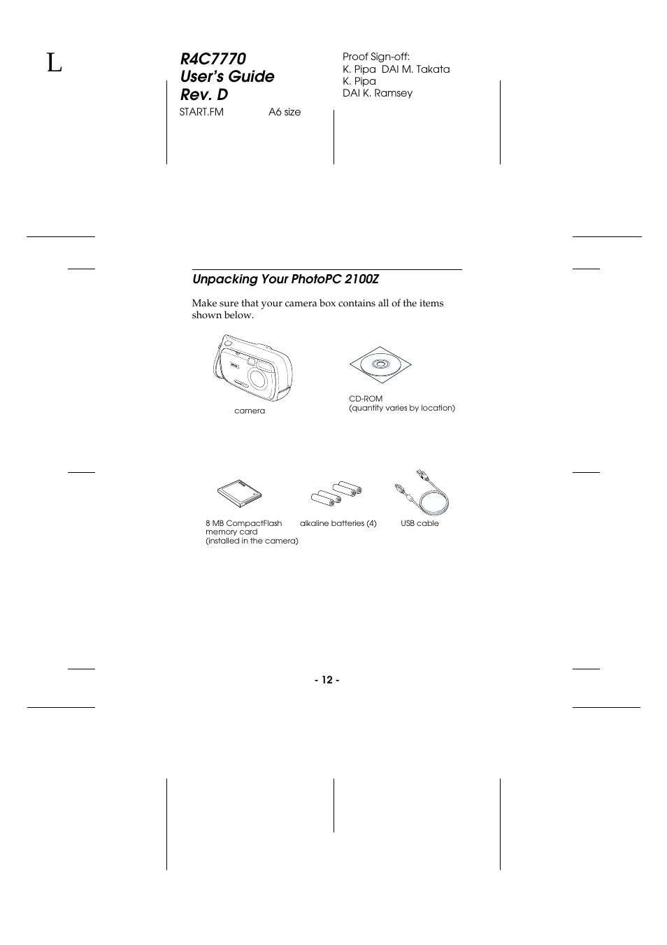 Unpacking your photopc 2100z | Epson 2100Z User Manual | Page 24 / 156