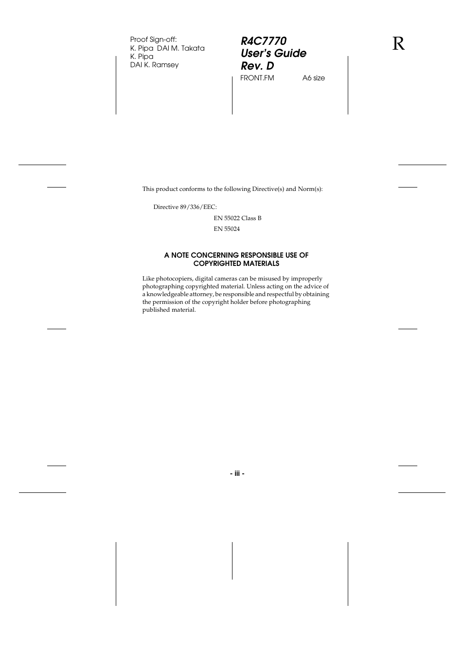 Epson 2100Z User Manual | Page 5 / 156