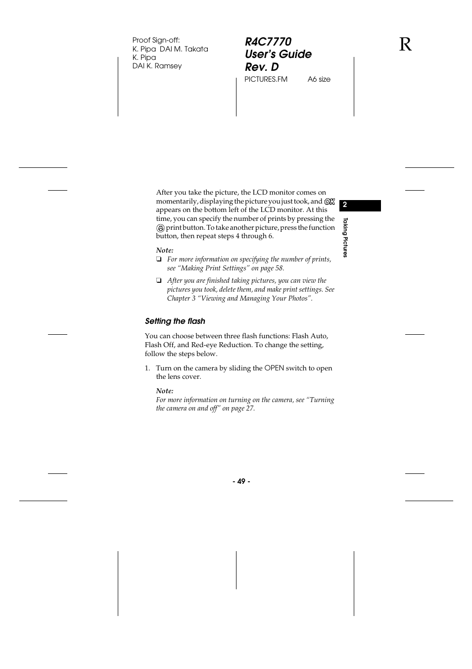 Setting the flash | Epson 2100Z User Manual | Page 61 / 156
