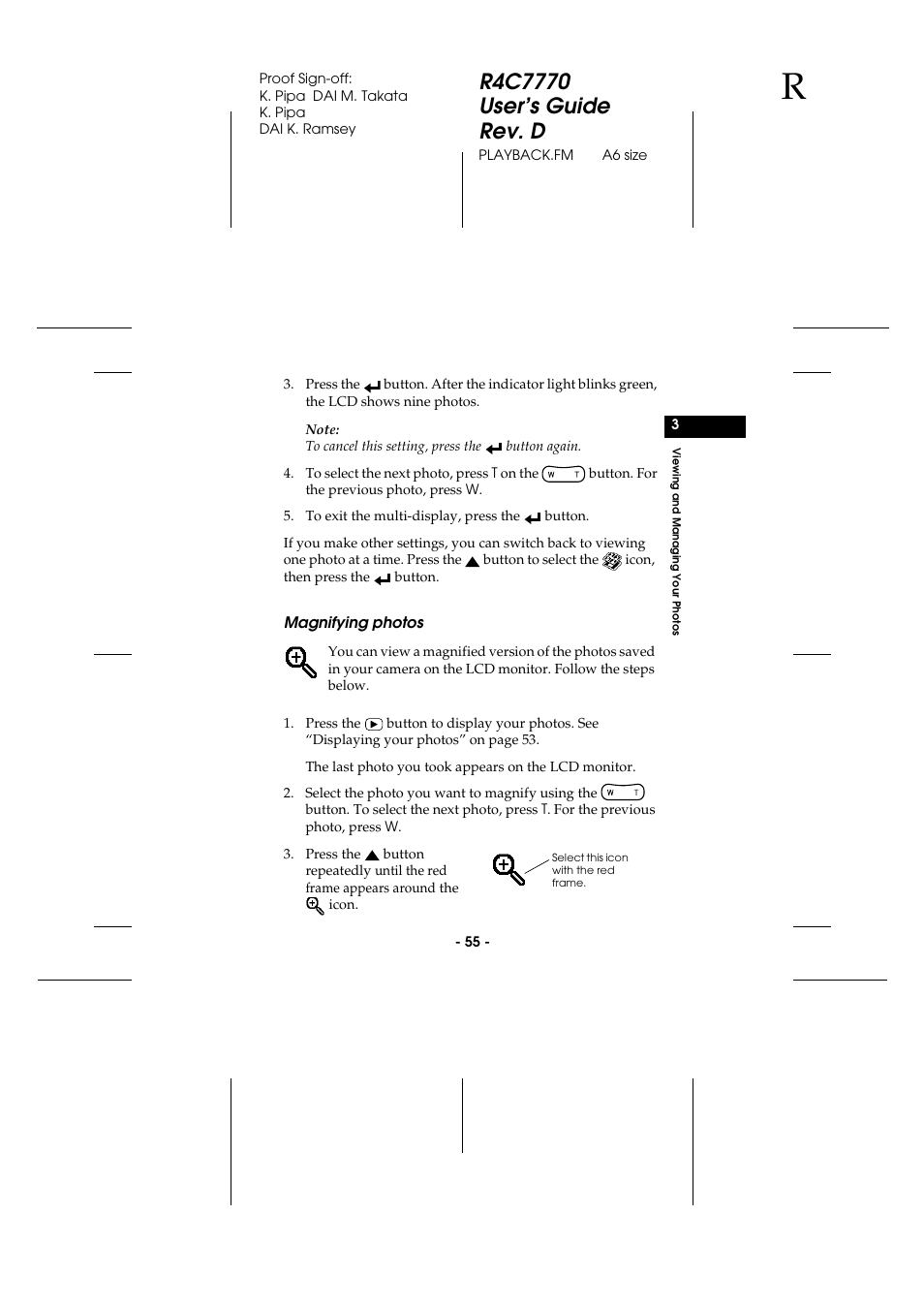 Magnifying photos | Epson 2100Z User Manual | Page 67 / 156