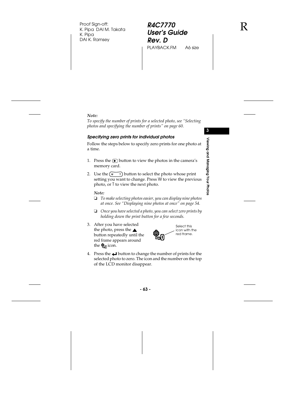 Specifying zero prints for individual photos | Epson 2100Z User Manual | Page 75 / 156