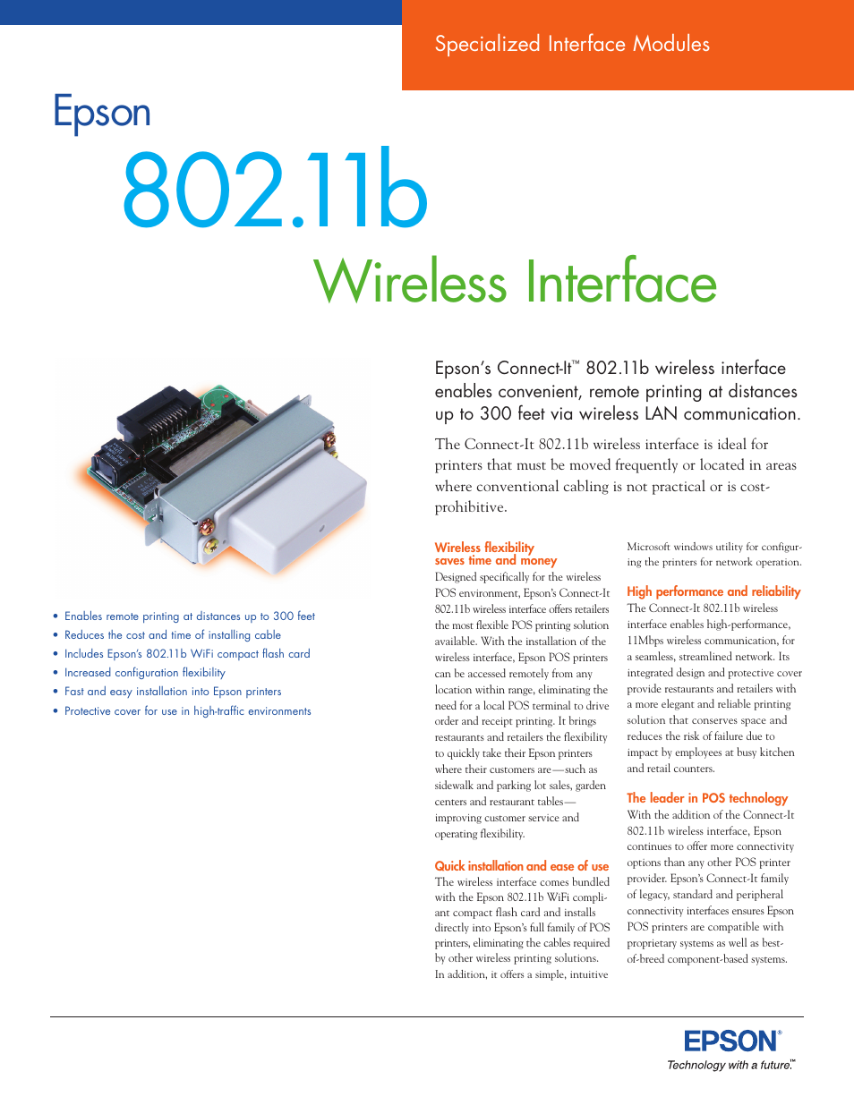 Epson Connect-It SD-DSWIFIB User Manual | 2 pages