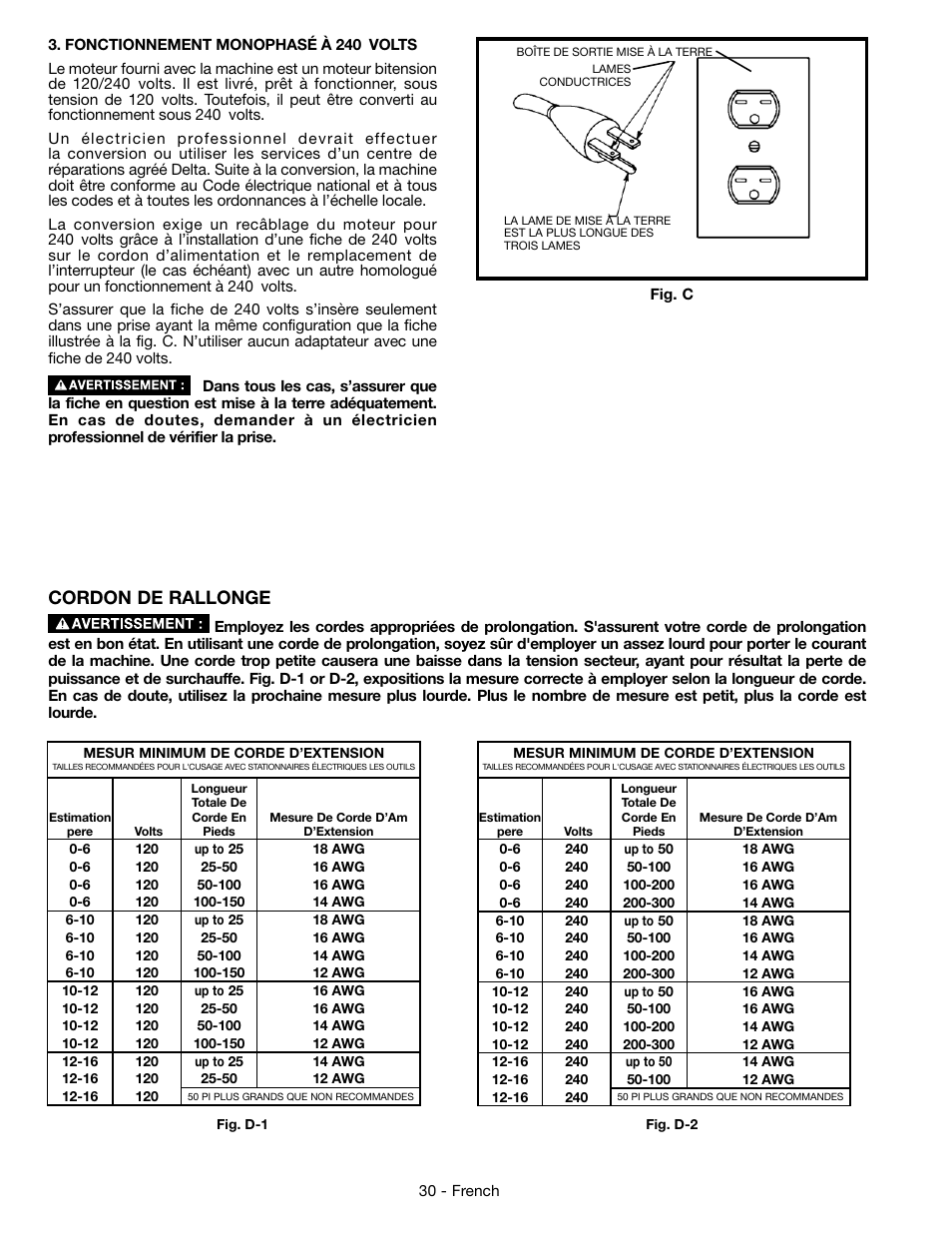 Cordon de rallonge | Epson DELTA 28-276 User Manual | Page 30 / 76