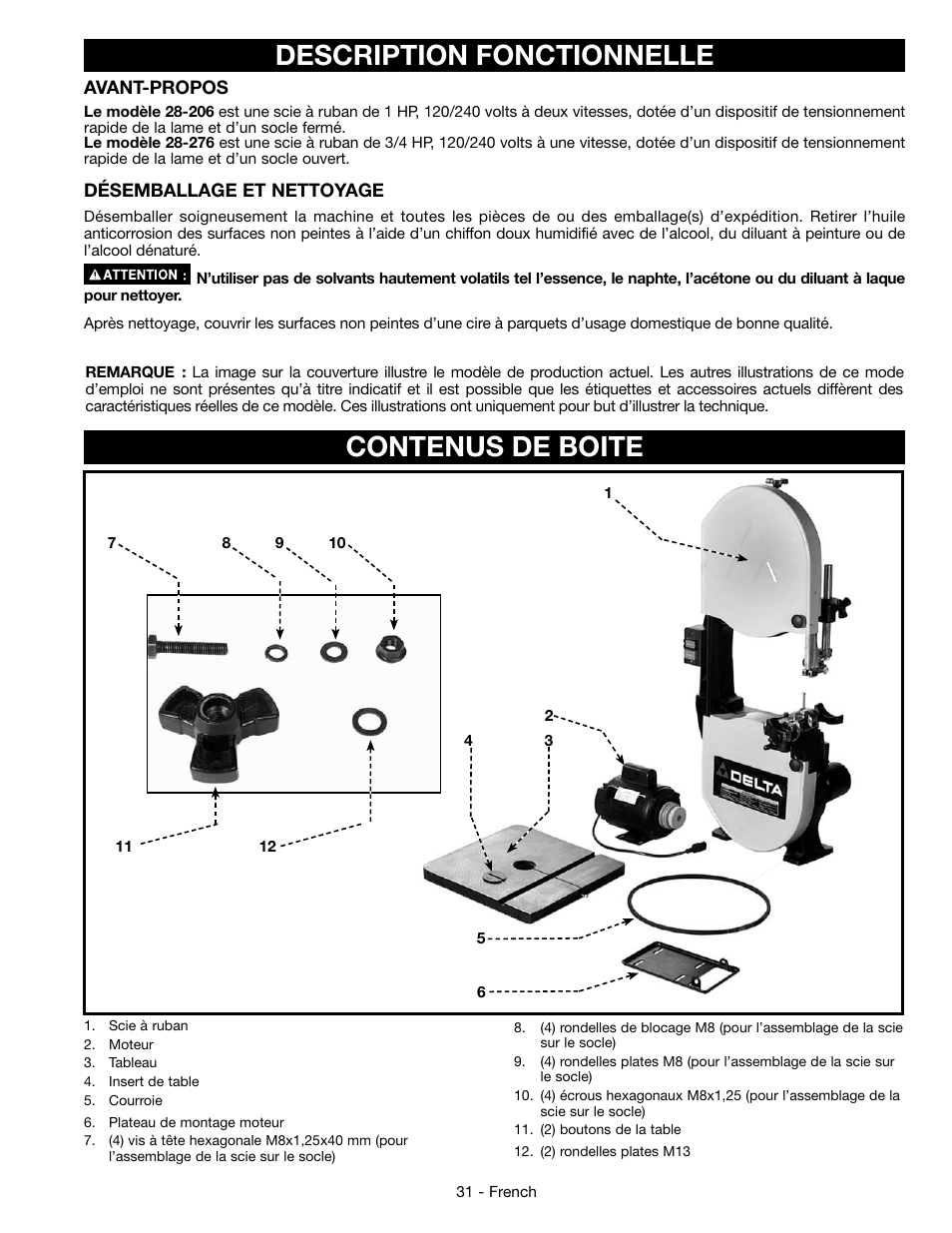 Description fonctionnelle contenus de boite | Epson DELTA 28-276 User Manual | Page 31 / 76