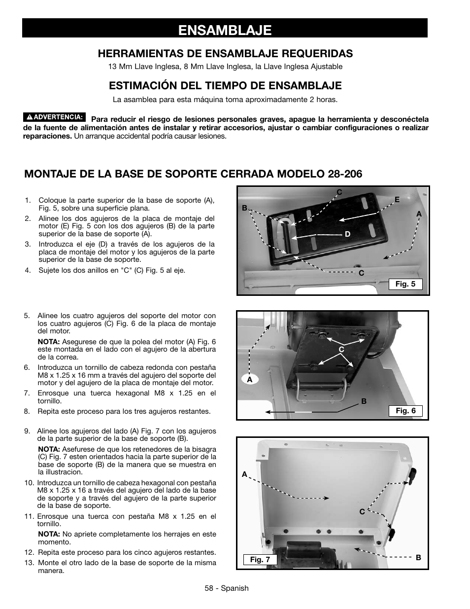 Ensamblaje | Epson DELTA 28-276 User Manual | Page 58 / 76