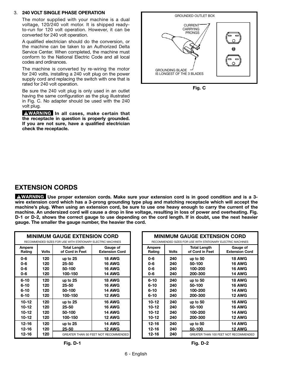 Extension cords | Epson DELTA 28-276 User Manual | Page 6 / 76