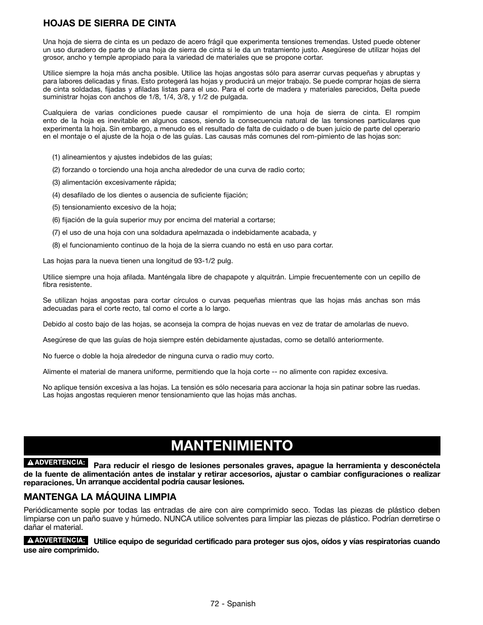 Mantenimiento | Epson DELTA 28-276 User Manual | Page 72 / 76