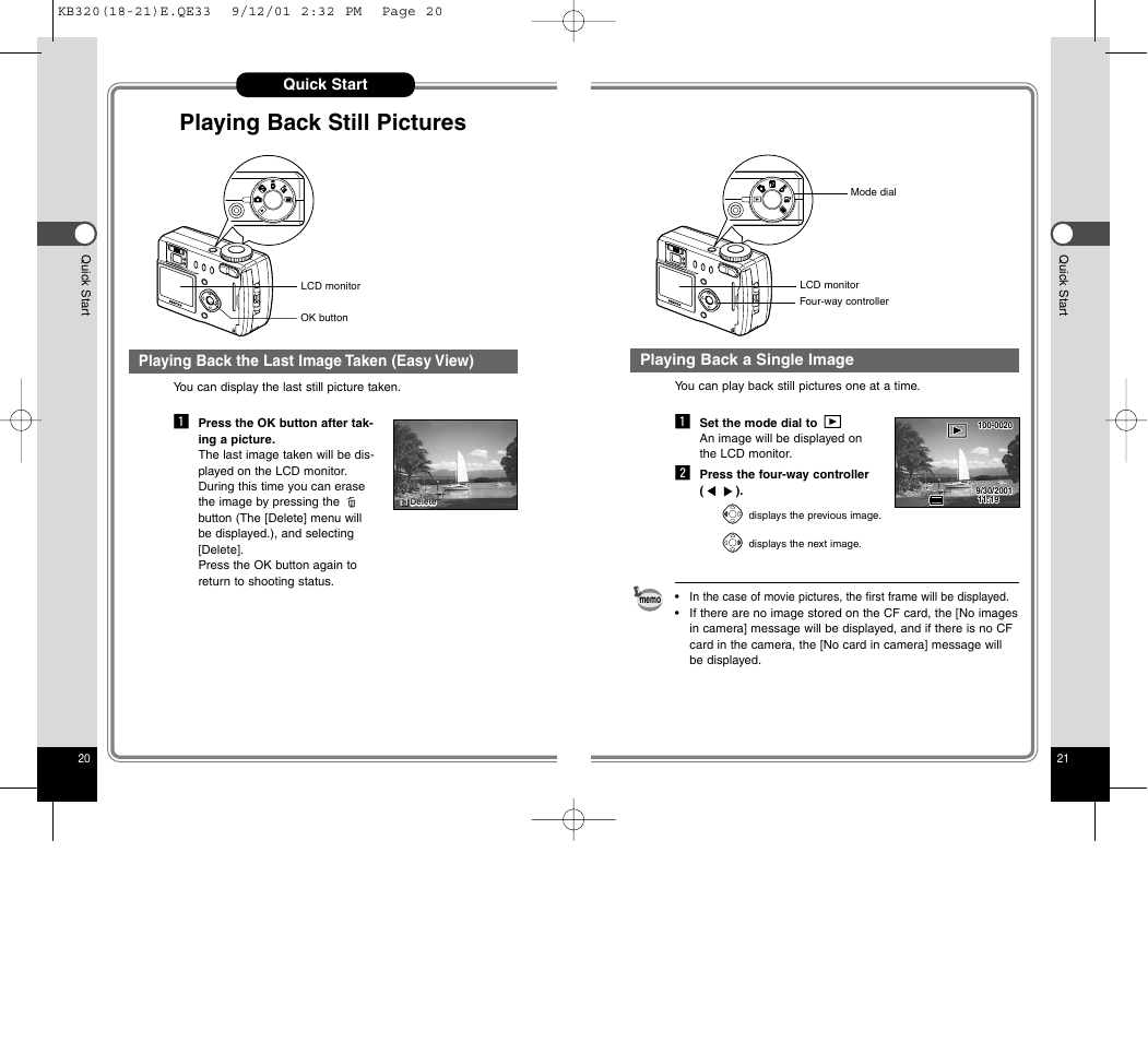 Playing back still pictures | Epson Optio 430 User Manual | Page 12 / 51