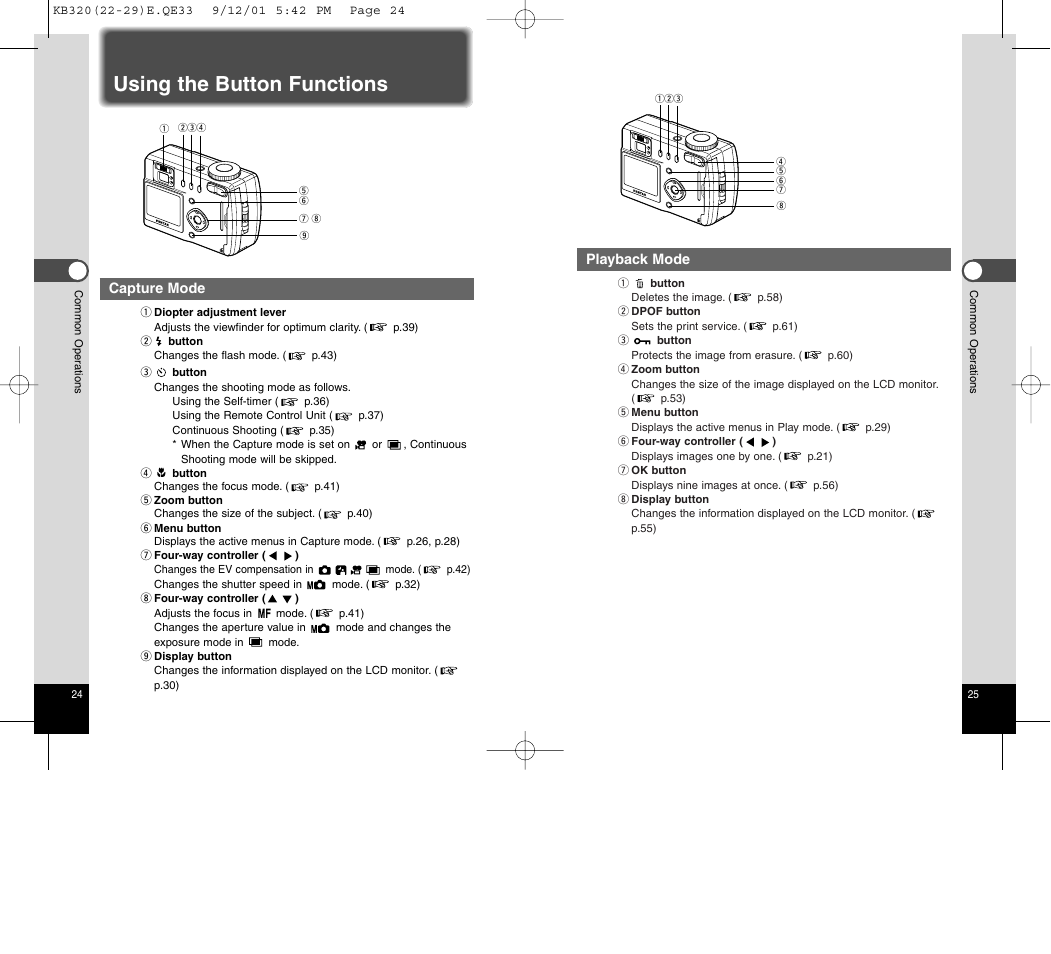 Using the button functions | Epson Optio 430 User Manual | Page 14 / 51