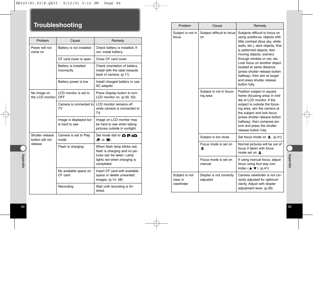 Troubleshooting | Epson Optio 430 User Manual | Page 46 / 51