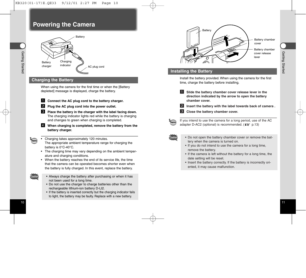 Powering the camera | Epson Optio 430 User Manual | Page 7 / 51