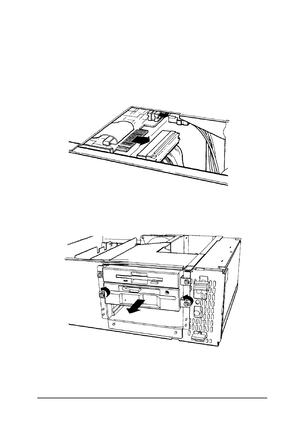 Removing a drive | Epson 486SX User Manual | Page 134 / 233