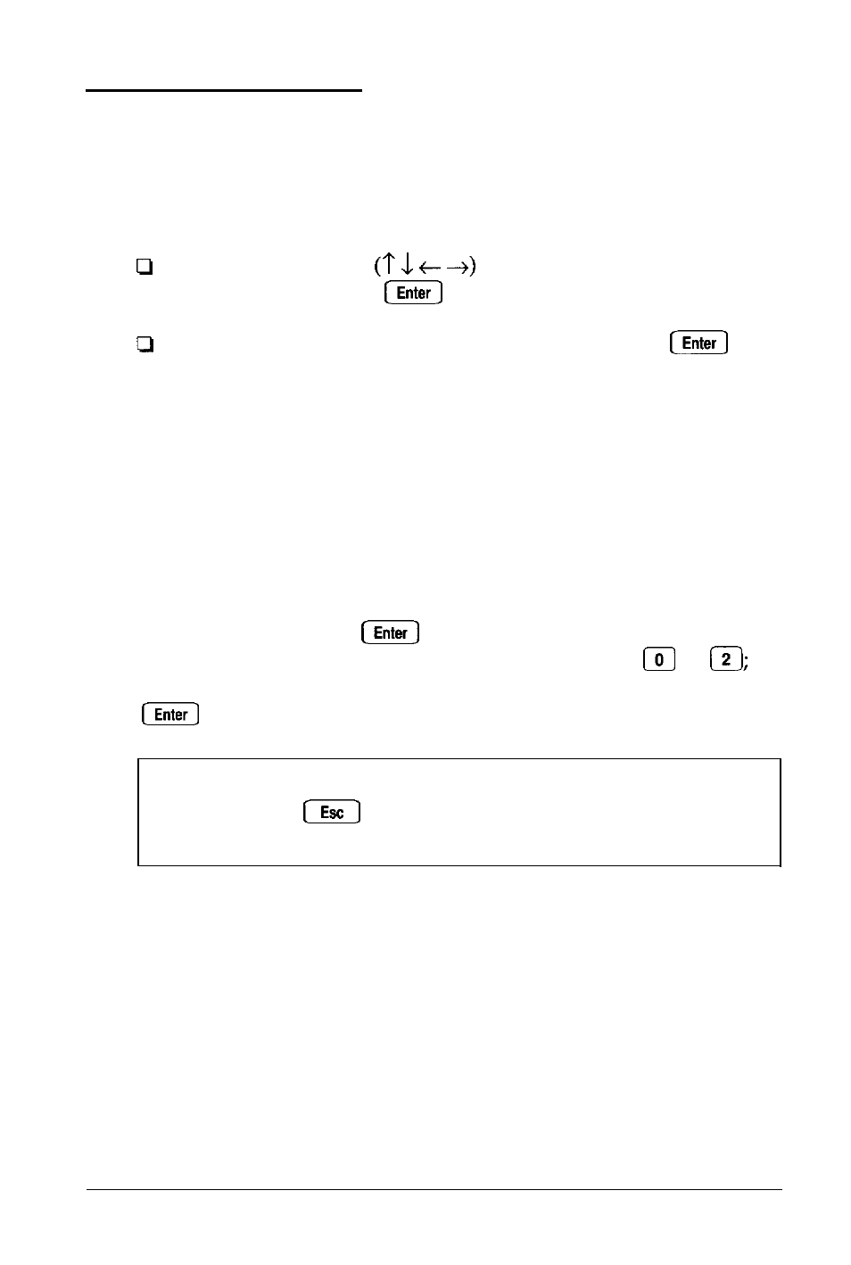 Selecting an option | Epson 486SX User Manual | Page 189 / 233