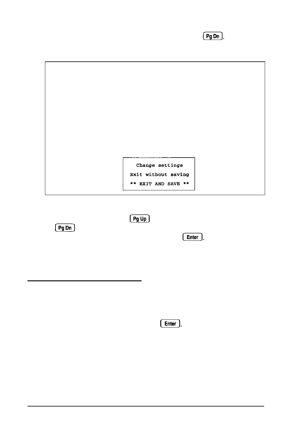 Leaving the setup menu | Epson 486SX User Manual | Page 66 / 233