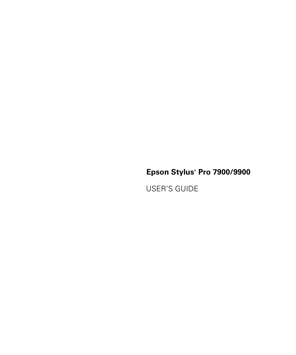 Epson STYLUS 7900 User Manual | 238 pages