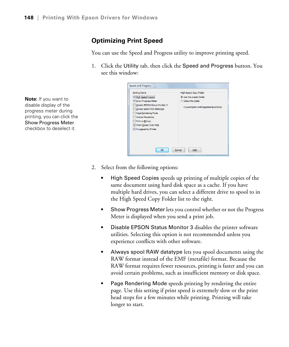 Optimizing print speed | Epson STYLUS 7900 User Manual | Page 148 / 238