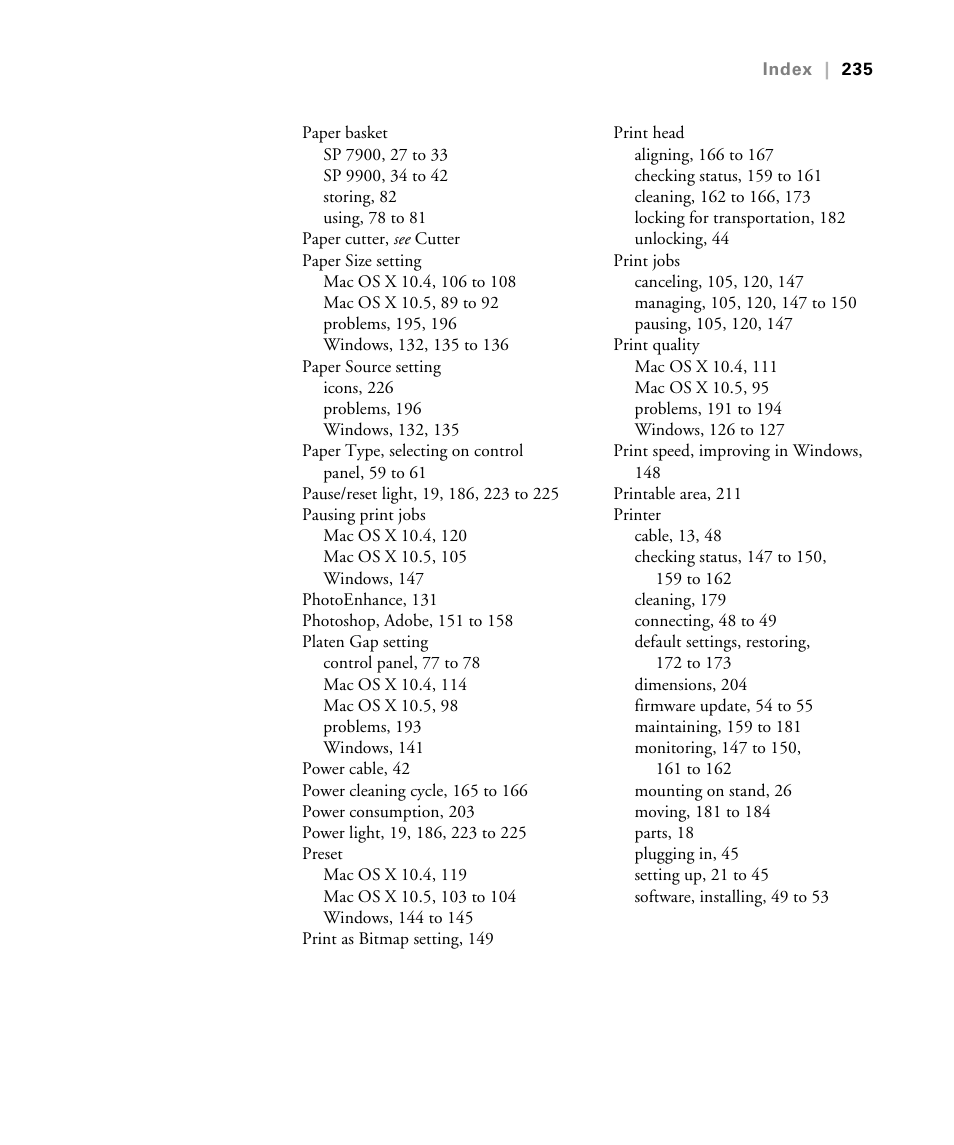 Epson STYLUS 7900 User Manual | Page 235 / 238