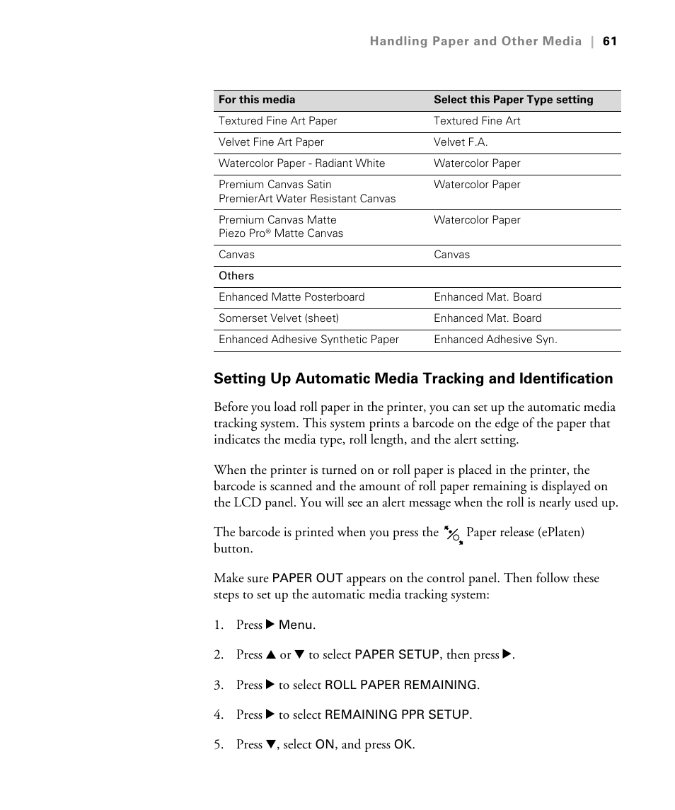 Epson STYLUS 7900 User Manual | Page 61 / 238