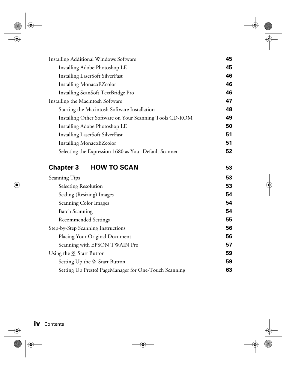 Epson Expression 1680 User Manual | Page 4 / 159