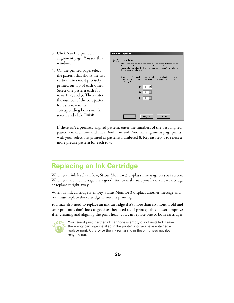 Replacing an ink cartridge | Epson 480SX User Manual | Page 29 / 53