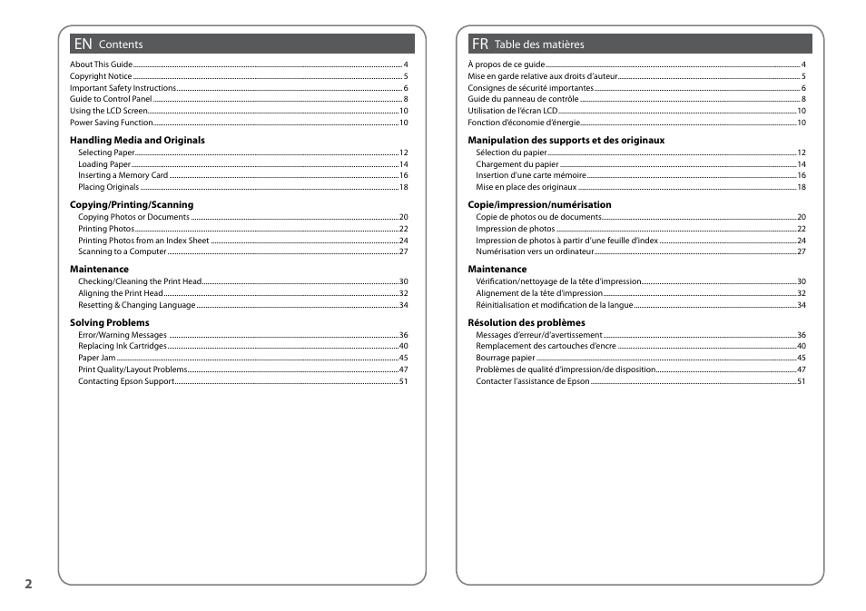 Epson Stylus NX420 User Manual | Page 2 / 52