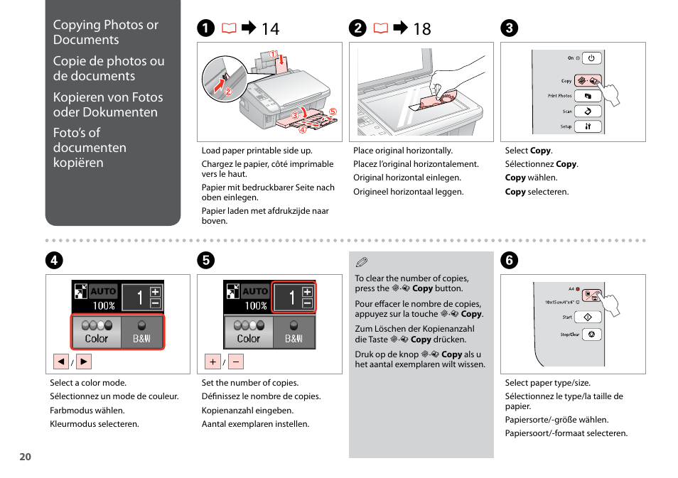Ar & 14 b r & 18 c | Epson Stylus NX420 User Manual | Page 20 / 52