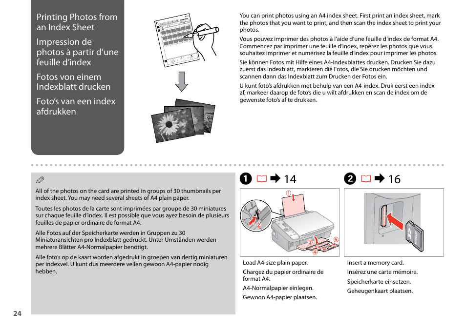 Ar & 14, Br & 16 | Epson Stylus NX420 User Manual | Page 24 / 52