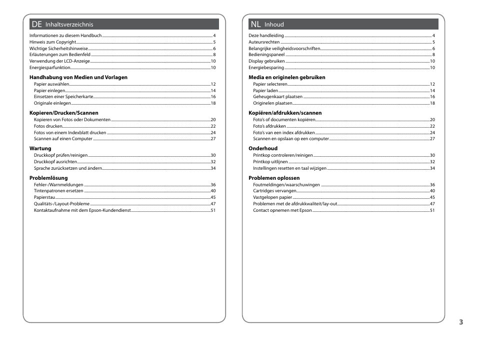 Epson Stylus NX420 User Manual | Page 3 / 52